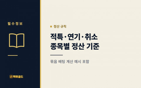 적특과 경기 연기·취소 정산 기준, 종목별로 정리